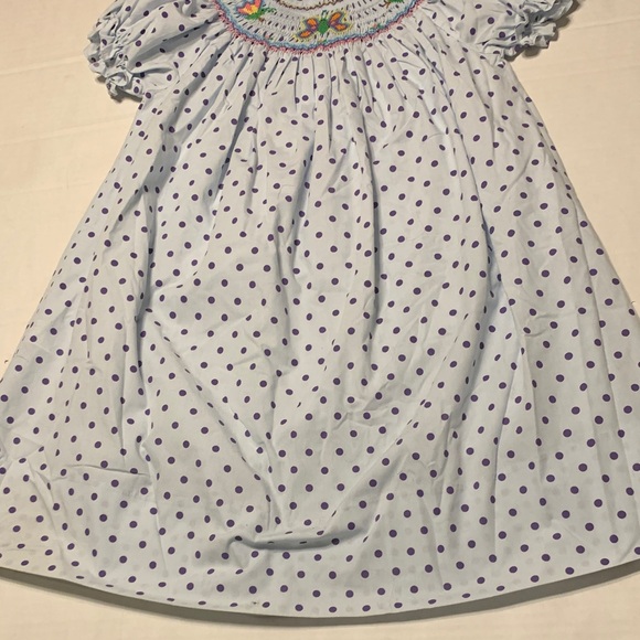 Other - Rosalina Girls Toddler 4T Smocked polka dot embroidered butterfly dress